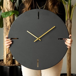 Wallity Timeless Metal Wall Clock APS113 Negro y Oro